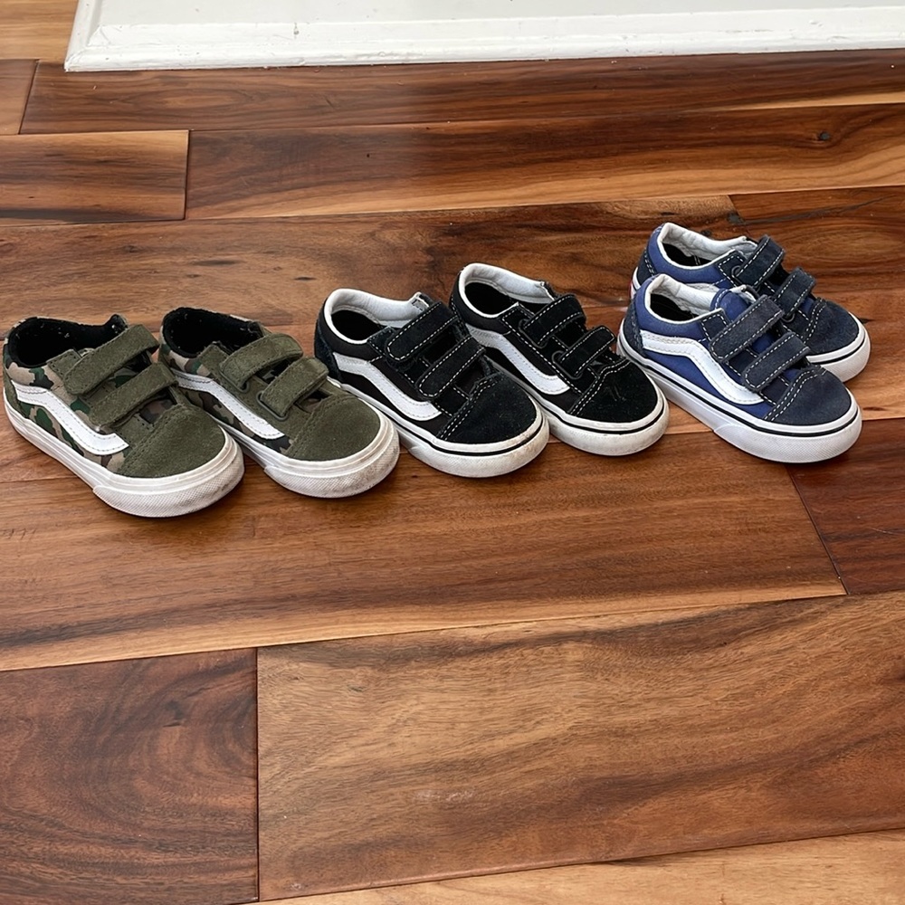 Three pairs of toddler Vans